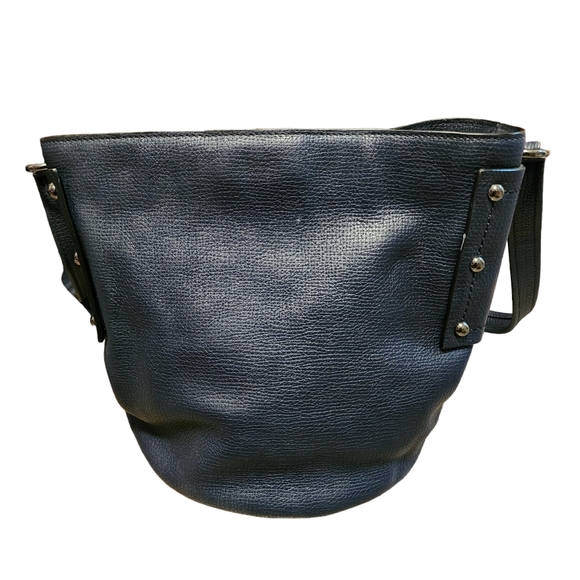 Marc By Marc Jacobs Vintage Navy Leather Blue Suede Leather Handbag Bucket Bag - Picture 6 of 11